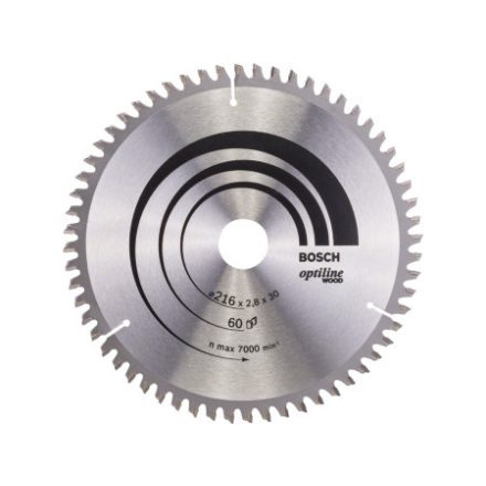 BOSCH Pílový kotúč na drevo 216 x 30 x 2,8 mm / 60T Optiline Wood ATB / N