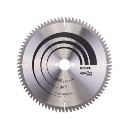 BOSCH Pílací kotúč na drevo 250 x 30 x 3,2 mm / 80T Optiline Wood ATB / N