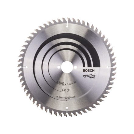 BOSCH Pílací kotúč na drevo 250 x 30 x 3,2 mm / 60T Optiline Wood ATB / KW