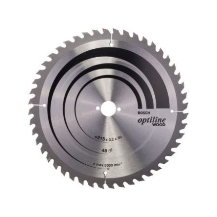 BOSCH Pílací kotúč na drevo 315 x 30 x 3,2 mm / 48T Optiline Wood ATB / UW