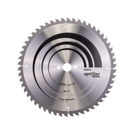 BOSCH Pílový kotúč na drevo 350 x 30 x 3,5 mm / 54T Optiline Wood ATB / UW