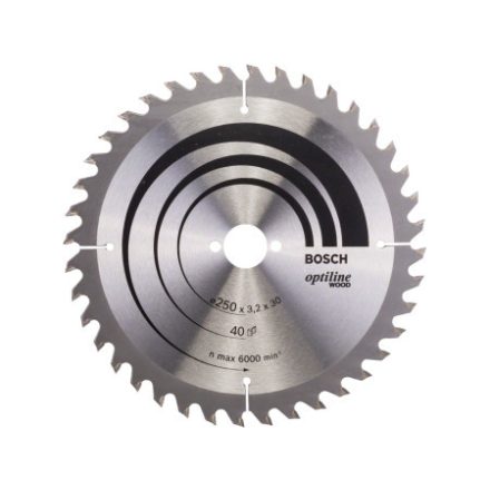 BOSCH Pílací disk na drevo 250 x 30 x 3,2 mm / 40T Optiline Wood ATB
