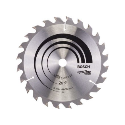 BOSCH Pílací kotúč na drevo 184 x 16 x 2,6 mm / 24T Optiline Wood ATB
