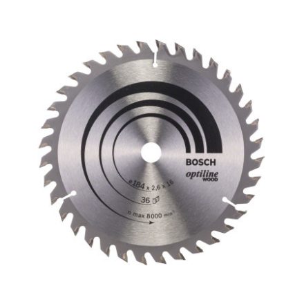 BOSCH Pílací kotúč na drevo 184 x 16 x 2,6 mm / 36T Optiline Wood ATB