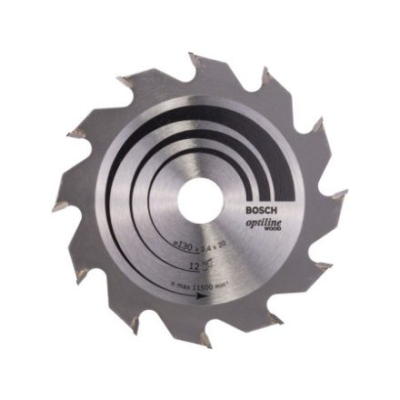 BOSCH Pílový kotúč na drevo 130 x 20/16 x 2,4 mm / 12T Optiline Wood ATB