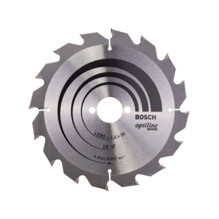 BOSCH Pílový kotúč na drevo 190 x 30 x 2,0 mm / 16T Optiline Wood ATB