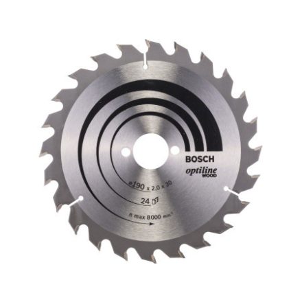 BOSCH Pílový kotúč na drevo 190 x 30 x 2,0 mm / 24T Optiline Wood ATB