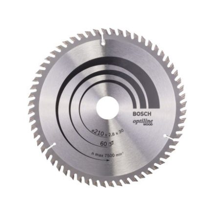 BOSCH Pílový kotúč na drevo 210 x 30 x 2,8 mm / 60T Optiline Wood ATB