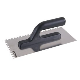 Zúbkovaná stierka 125 x 270 mm inox s plastovou rukoväťou 6 x 6 mm   Zúbkovaná stierka 125 x 270 mm inox s plastovou rukoväťou 6 x 6 mm