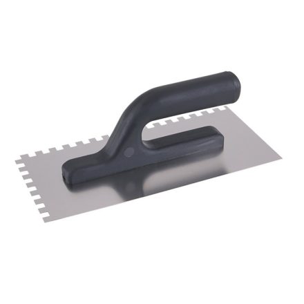 Zúbkovaná stierka 125 x 270 mm inox s plastovou rukoväťou 8 x 8 mm