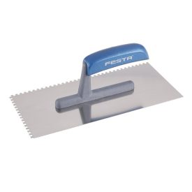 FESTA Zúbkovaná stierka 130 x 280 mm inox s plastovou rukoväťou 4 x 4 mm   FESTA Zúbkovaná stierka 130 x 280 mm inox s plastovou rukoväťou 4 x 4 mm