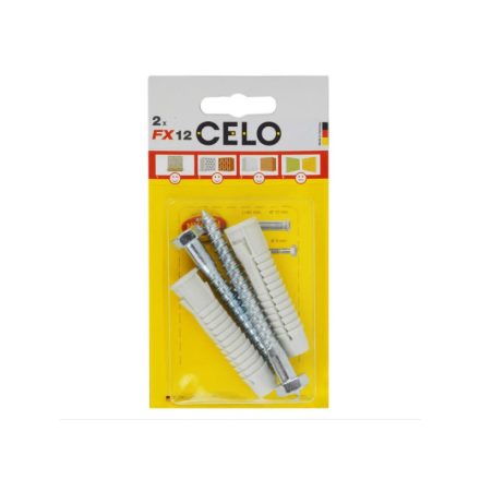 CELO FX 12 univerzálna nylonová hmoždinka + 8 x 80 šesťhranná skrutka (2 ks)