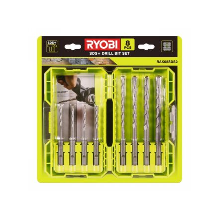 RYOBI Sada skalných vrtákov 8 dielna SDS-Plus RAK08SDS2