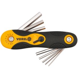 VOREL súprava imbusových kľúčov 8 dielov 1,5-8 mm skladacie   VOREL súprava imbusových kľúčov 8 dielov 1,5-8 mm skladacie