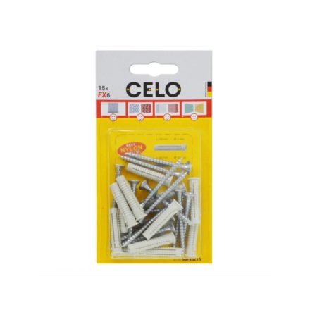CELO FX UNIVERZÁLNA Hmoždinka M6+4,5*45 SKRUTKA DO DREVA (15 ks)