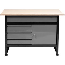 VOREL Pracovný stôl so skriňou 5 zásuvkový 1 dverový 1160 x 600 x 840 mm   VOREL Pracovný stôl so skriňou 5 zásuvkový 1 dverový 1160 x 600 x 840 mm