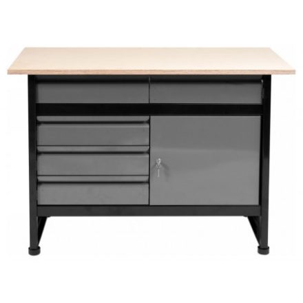 VOREL Pracovný stôl so skriňou 5 zásuvkový 1 dverový 1160 x 600 x 840 mm