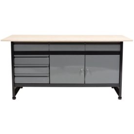 VOREL Skriňový pracovný stôl so 4 zásuvkami a 2 dvierkami 1700 x 600 x 840 mm   VOREL Skriňový pracovný stôl so 4 zásuvkami a 2 dvierkami 1700 x 600 x 840 mm