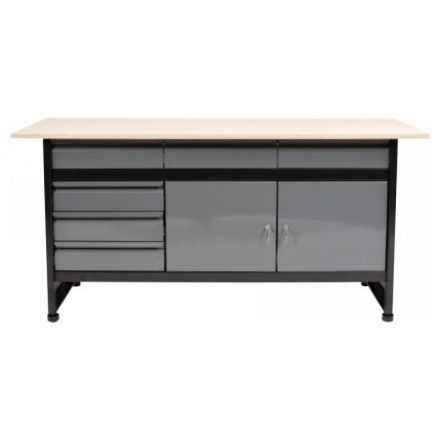 VOREL Skriňový pracovný stôl so 4 zásuvkami a 2 dvierkami 1700 x 600 x 840 mm