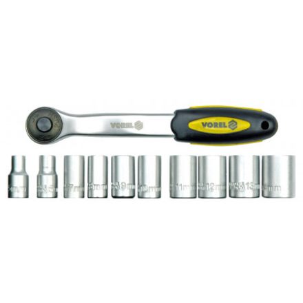 VOREL Sada nástrčných kľúčov 11 dielov 1/4" 5-14 mm CrV