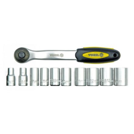 VOREL Sada nástrčných kľúčov 11 dielov 1/2" 10-24 mm CrV