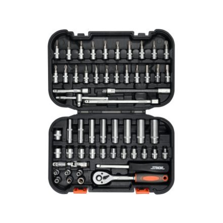 STHOR Sada nástrčných kľúčov 56 kusov 1/4" 4-13 mm CrV