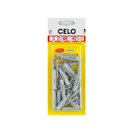 CELO NF 8 krídlová hmoždinka + 5,4 x 80 guľatá háková skrutka (5 ks)