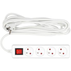 VOREL Elektrická predlžovacia šnúra so 4-rozvodným vypínačom   VOREL Elektrická predlžovacia šnúra so 4-rozvodným vypínačom