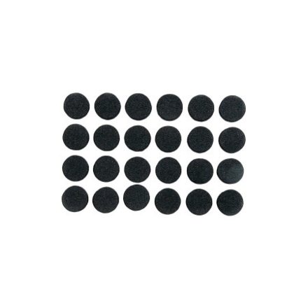 VOREL Samolepiaca protišmyková nábytková podložka pod nohy okrúhla čierna 10 mm (24 ks)