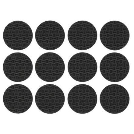 VOREL Samolepiaca protišmyková nábytková podložka pod nohy okrúhla čierna 28 mm (12 ks)