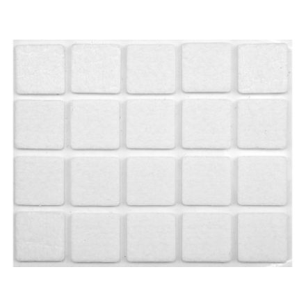 VOREL Samolepiaca protišmyková nábytková podložka pod nohy štvorcová biela 20 x 20 mm (20 ks)