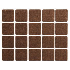 VOREL Samolepiaca protišmyková nábytková podložka na nohy štvorcová hnedá 20 x 20 mm (20 ks)   VOREL Samolepiaca protišmyková nábytková podložka na nohy štvorcová hnedá 20 x 20 mm (20 ks)