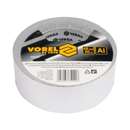 VOREL Hliníková lepiaca páska 48 mm x 50 m
