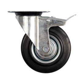 VOREL Priemyselné koleso s otočnou brzdou vidlice 125 mm 100 kg   VOREL Priemyselné koleso s otočnou brzdou vidlice 125 mm 100 kg