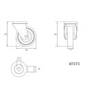 VOREL Priemyselná otočná vidlica kolesa 100 mm 45 kg