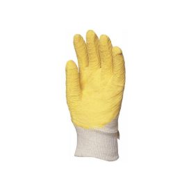 Pracovné ochranné rukavice krepové latexové, odolné proti prerezaniu, protišmykové, citrónovo žlté   Pracovné ochranné rukavice krepové latexové, odolné proti prerezaniu, protišmykové, citrónovo žlté