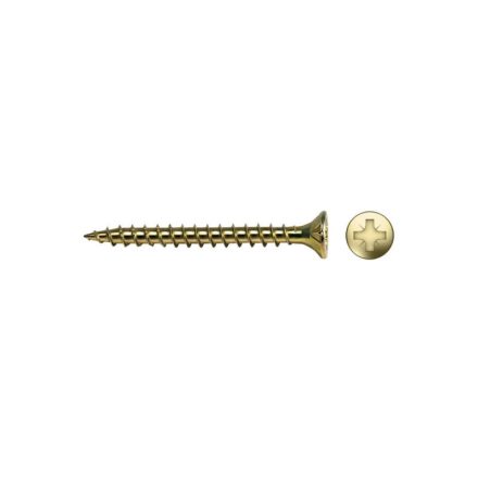 Skrutka do drevotriesky CELO VELOX 6,0 x 40 mm, plný závit, PZ, žltý zinok (175 ks)