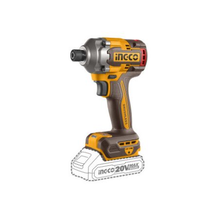 INGCO Akumulátorový udierajúci skrutkovač 1/4" 285 Nm bez uhlíkových kefiek 20 V (2 x 2,0 Ah batéria + nabíjačka)