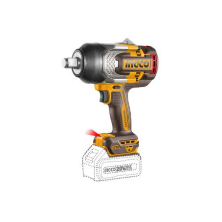 INGCO Aku rázový uťahovák 3/4" 1750 Nm bez uhlíkov 20 V (bez akumulátora a nabíjačky)