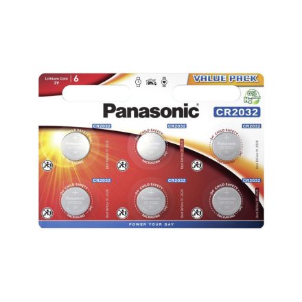 PANASONIC CR2032 lítiový mincový článok 3 V (6 ks)