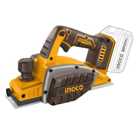 INGCO Akumulátorový hoblík 82 x 2 mm bezuhlíkový 20 V (bez batérie a nabíjačky)