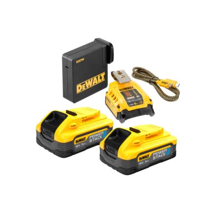 DEWALT Powerstack Súprava batérie a nabíjačky USB 18 V 5 Ah (2 x 1,7 Ah batérie) DCB094H2