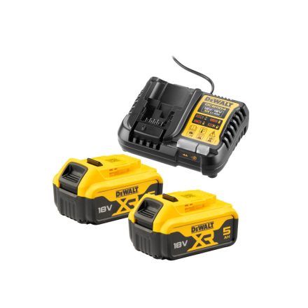DEWALT XR Súprava batérie a nabíjačky 18 V (2 x 5 Ah batérie) DCB1104P2