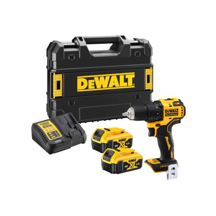 DEWALT Aku skrutkovač 18 V bez uhlíkovej kefky (2 x 5,0 Ah batéria + nabíjačka + TSTAK) DCD708P2T