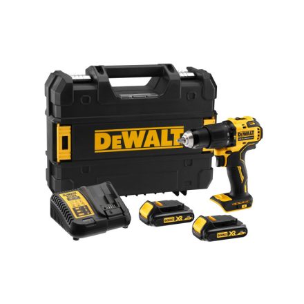 DEWALT Akumulátorová príklepová vŕtačka 18 V bez uhlíkovej kefky (2 x 1,5 Ah akumulátor + nabíjačka + TSTAK) DCD709S2T