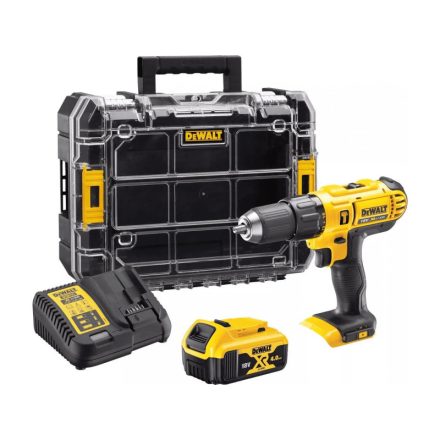 DEWALT Akumulátorová príklepová vŕtačka 18 V (1 x 4,0 Ah batéria + nabíjačka + TSTAK) DCD776M1T