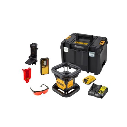 DEWALT Akumulátorový samonastavovací rotačný laser 18 V (červený) (1 x 2,0 Ah batéria + nabíjačka + TSTAK) DCE074D1R