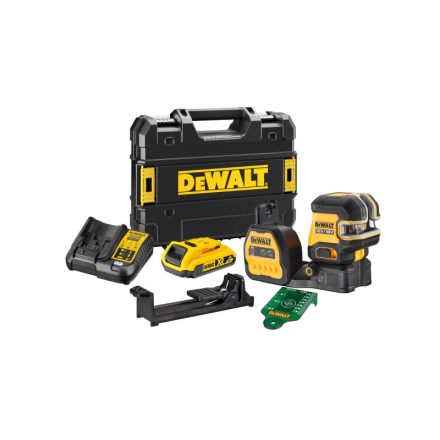 DEWALT Akumulátorový bodový a čiarový laser 12-18 V (zelený) (1 x 2,0 Ah batéria + nabíjačka) DCE825D1G18