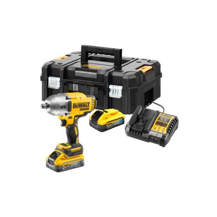 DEWALT Akumulátorový skrutkovač s úderom 18 V bezuhlíkový 1/2" 1396/1898 Nm (2 x 5,0 Ah batéria+nabíjačka+TSTAK)