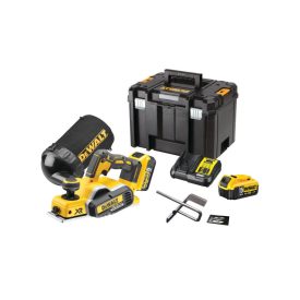 DEWALT Akumulátorový hoblík 18 V bez uhlíkovej kefky (2 x 5,0 Ah batérie + nabíjačka) DCP580P2   DEWALT Akumulátorový hoblík 18 V bez uhlíkovej kefky (2 x 5,0 Ah batérie + nabíjačka) DCP580P2